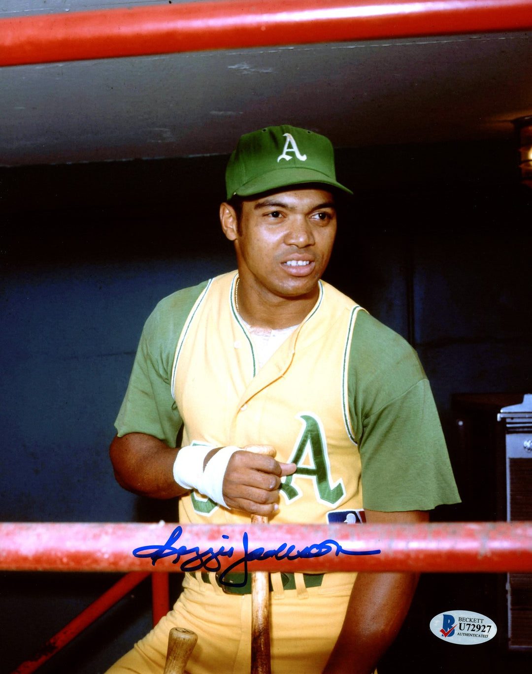 Reggie Jackson Signed Framed 8x10 Photo Oakland A's Beckett BAS