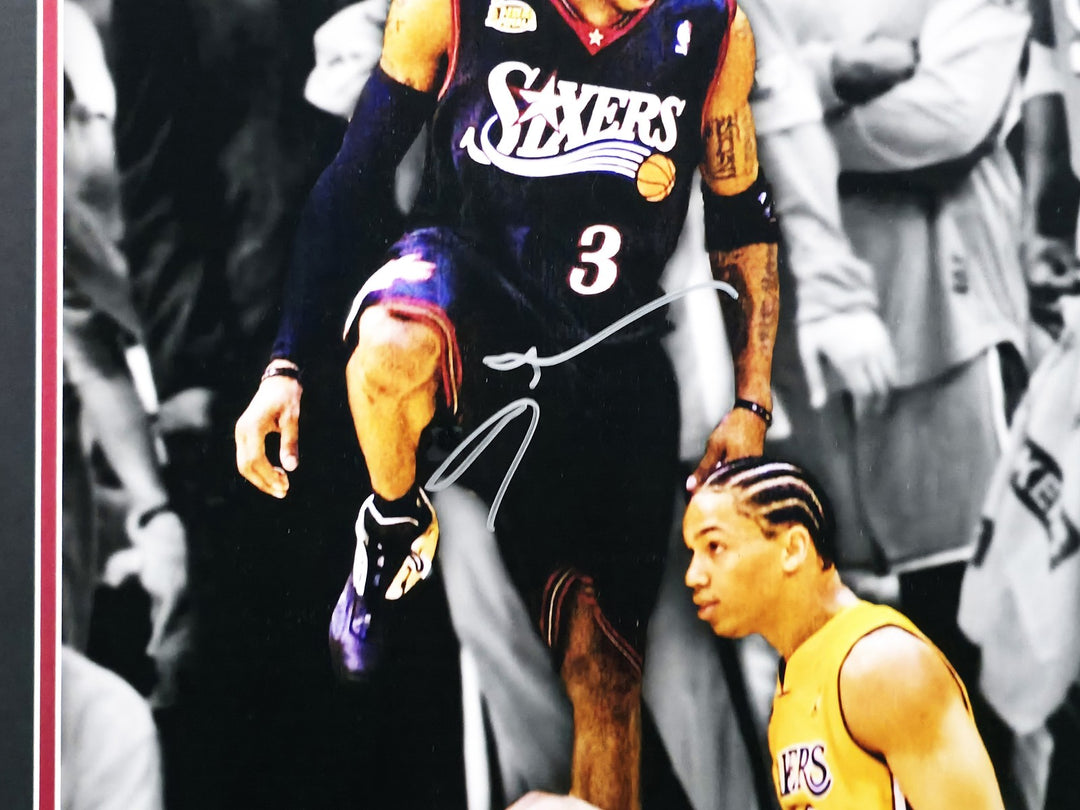 Allen Iverson Signed Framed 16x20 Photo 76ers (Damaged) Beckett Wit #W997620