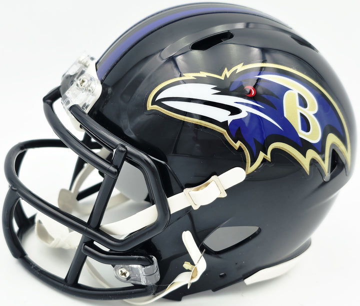 Derrick Henry Signed Baltimore Ravens Black Speed Mini Helmet Beckett Witness