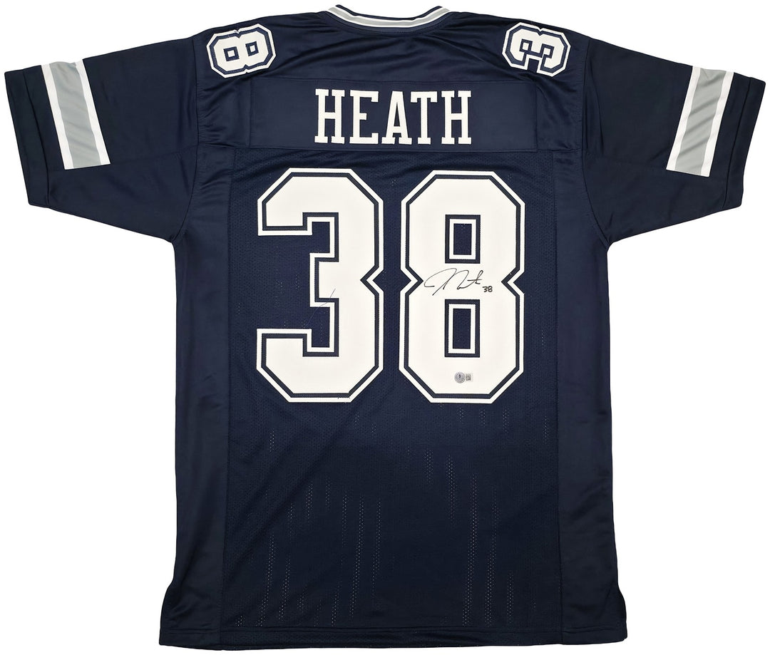 Dallas Cowboys Jeff Heath Autographed Blue Jersey Beckett BAS QR