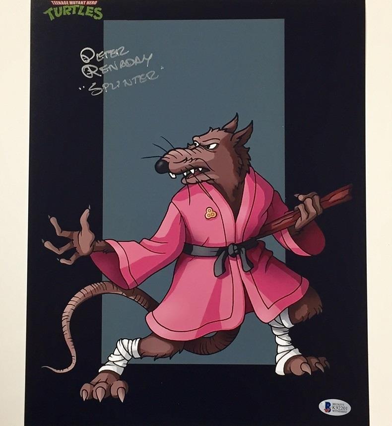 Ninja Turtles PETER RENADAY "Splinter" TMNT Signed 11x14 Photo ~ Beckett BAS COA