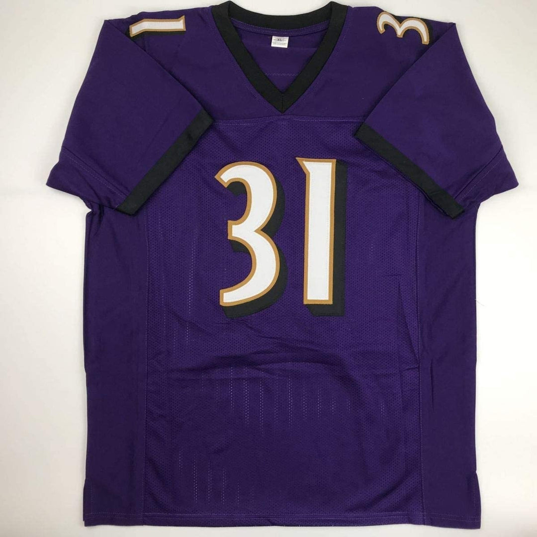 Autographed/Signed JAMAL LEWIS Baltimore Purple Jersey JSA COA Auto