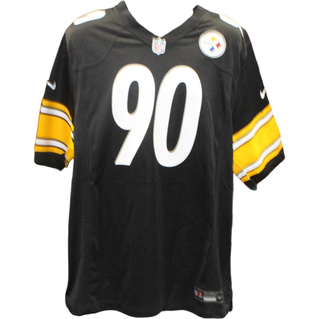 TJ Watt Autographed Pittsburgh Steelers Nike Black Size XL Jersey Beckett 56203
