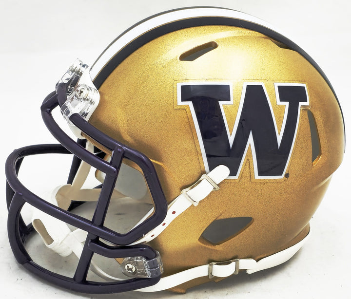 Ja'Lynn Polk Auto Signed Washington Huskies Gold Speed Mini Helmet MCS Holo
