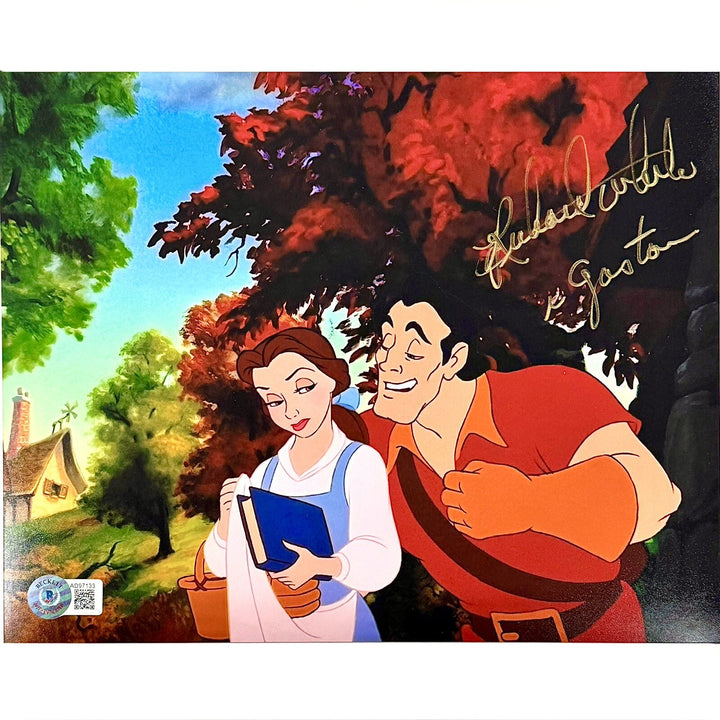 Richard White “Gaston” signed Disney Beauty and the Beast 8x10 Photo BAS Beckett