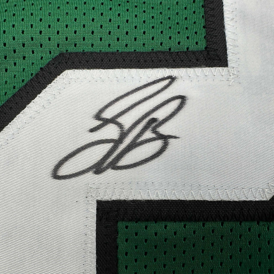 Autographed/Signed Saquon Barkley Philadelphia Kelly Green Jersey JSA COA