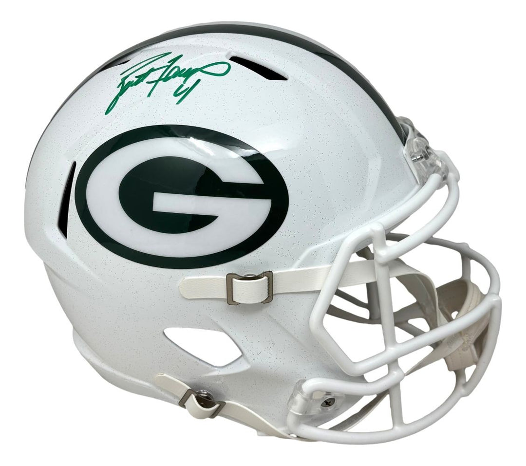 Brett Favre Signed Green Bay Packers FS White Replica Speed Helmet Radtke Holo