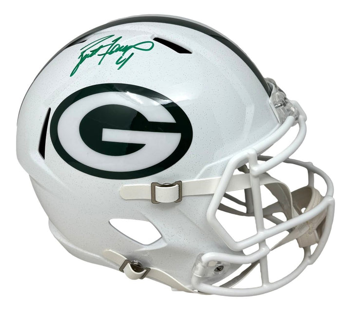 Brett Favre Signed Green Bay Packers FS White Replica Speed Helmet Radtke Holo