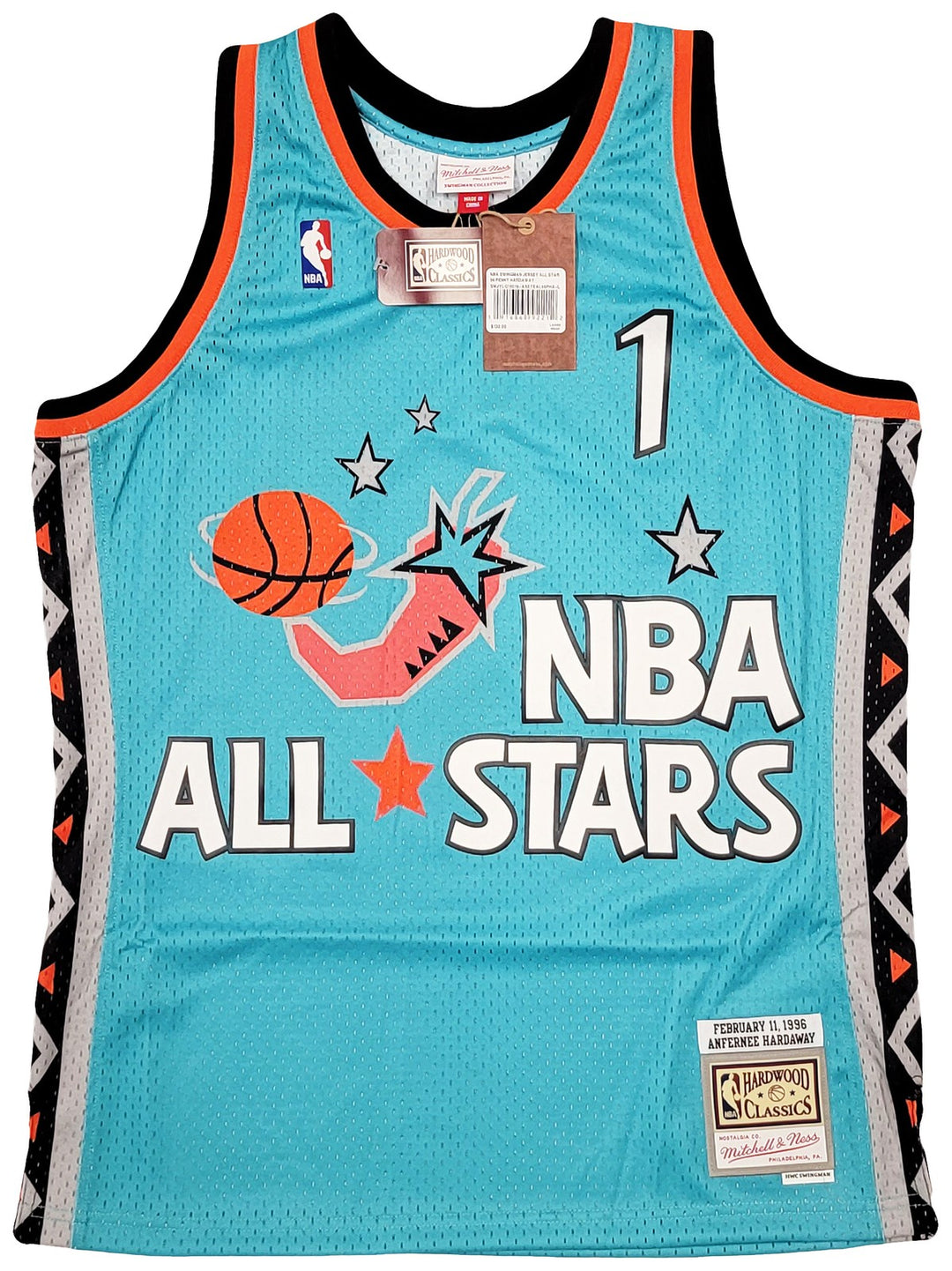 Magic Penny Hardaway Auto Teal Mitchell Ness 1996 ASG HWC Swingman Jersey L PSA