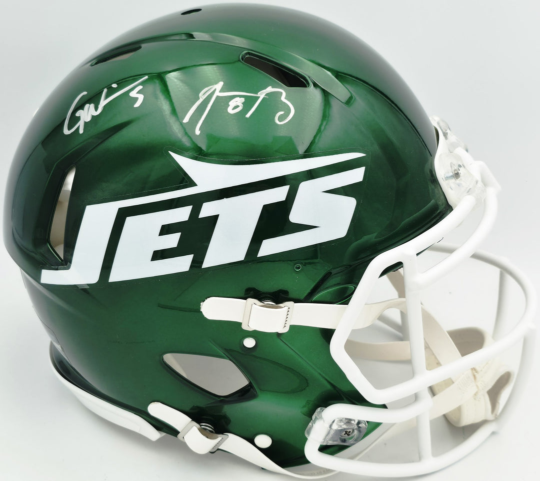 Aaron Rodgers, Garrett Wilson Auto Jets Green Full Size Speed Authentic Helmet