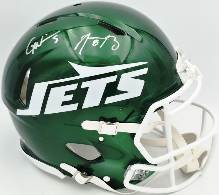 Aaron Rodgers, Garrett Wilson Auto Jets Green Full Size Speed Authentic Helmet