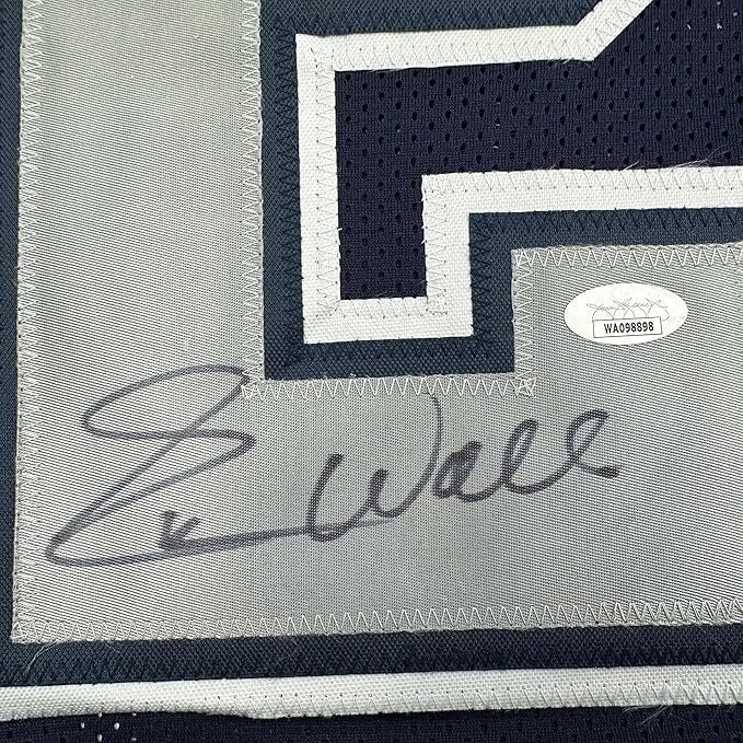 Framed Autographed/Signed Everson Walls 35x39 Dallas Blue Jersey JSA COA