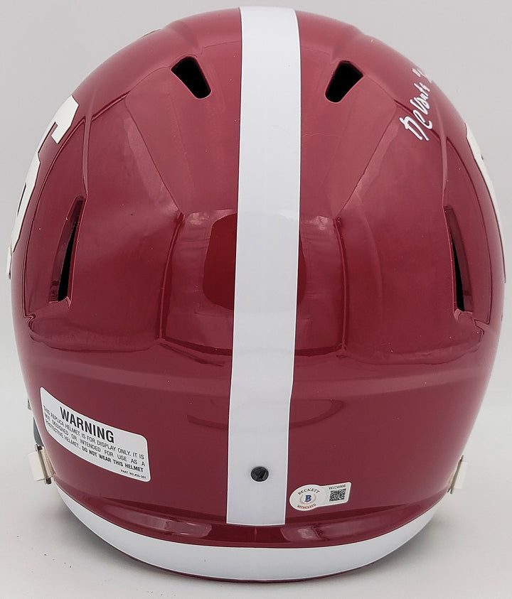 Devonta Smith Auto Alabama Crimson Tide Red FS Replica Helmet Smitty Beckett