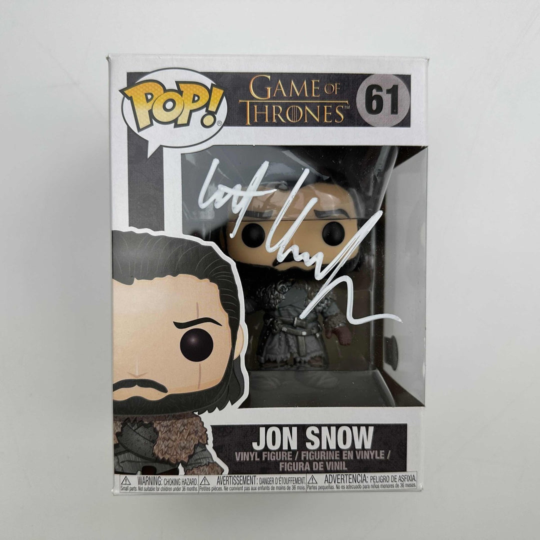Autographed/Signed Kit Harrington Jon Snow #61 Funko Pop Figurine BAS COA