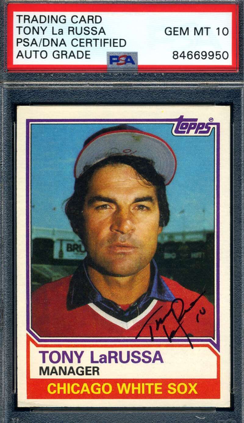 Tony Larussa Gem Mint 10 PSA DNA Signed 1983 Topps Autograph