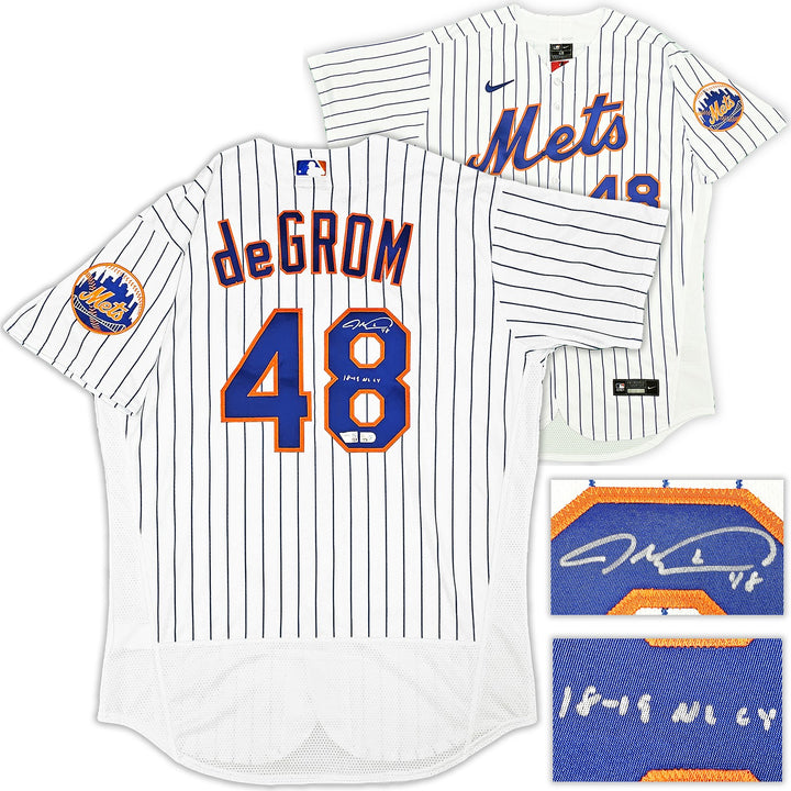 New York Mets Jacob deGrom Signed White Nike Jersey Size 44 Fanatics Holo