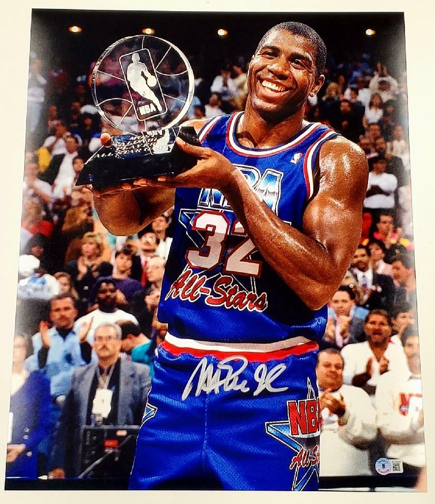 Magic Johnson autograph signed 16x20 Photo 92 All-Star MVP ~ Beckett BAS Holo