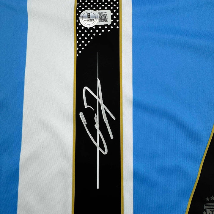 Autographed/Signed Alejandro Garnacho Argentina Blue Jersey Beckett COA #2