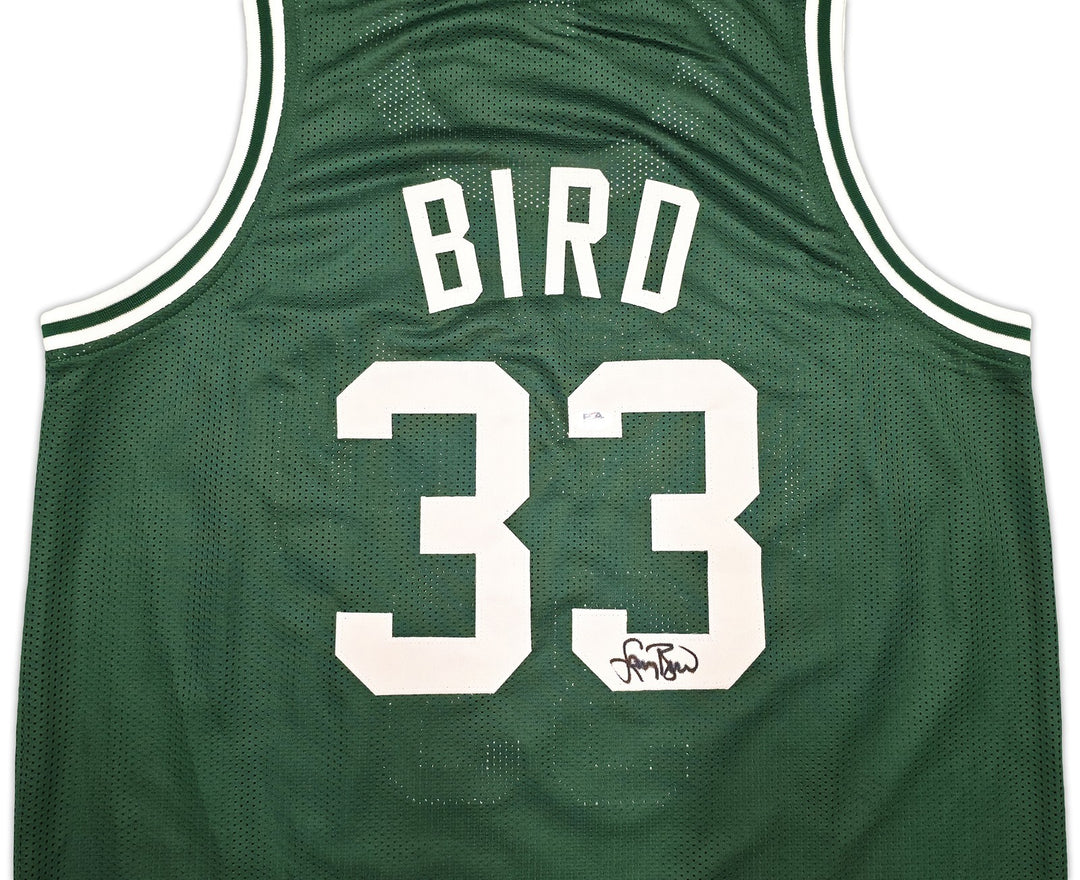 Boston Celtics Larry Bird Autographed Green Jersey PSA/DNA ITP