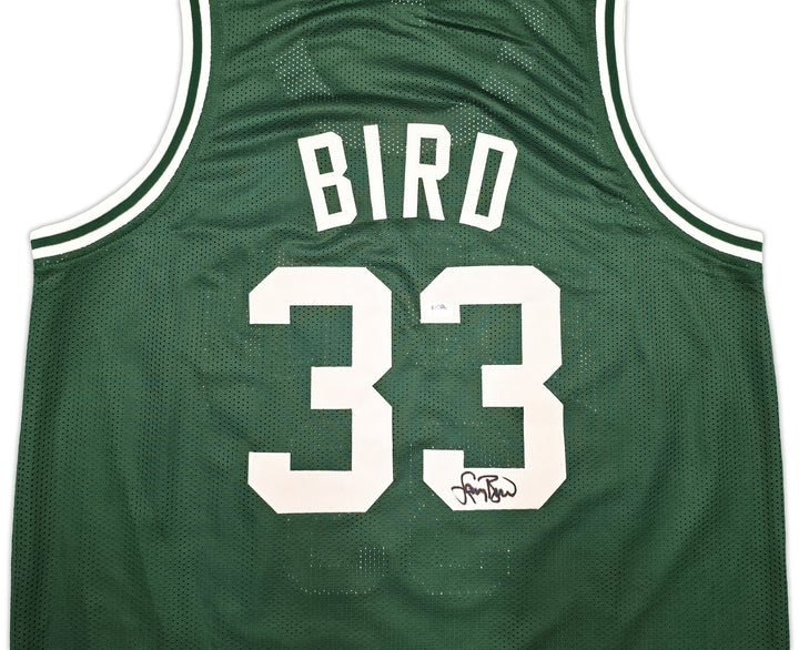 Boston Celtics Larry Bird Autographed Green Jersey PSA/DNA ITP