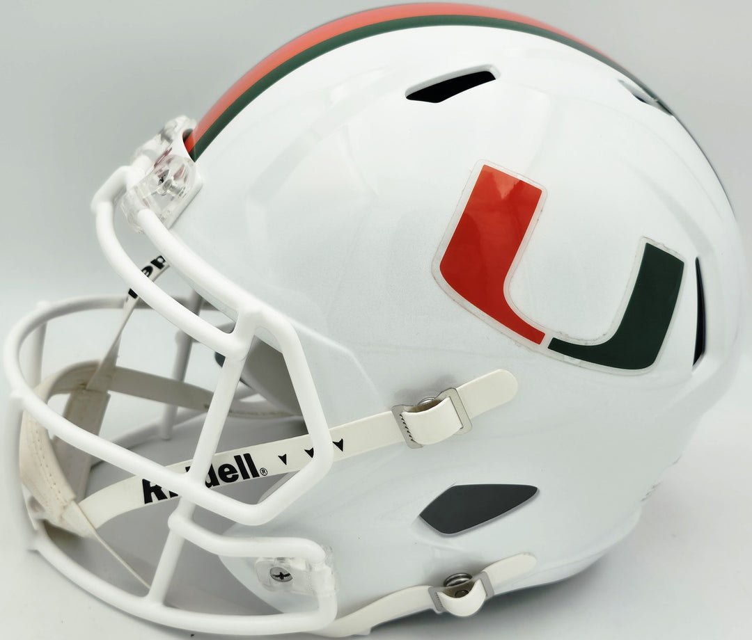 Bernie Kosar Auto Hurricanes White Full Size Speed Replica Helmet JSA Witness