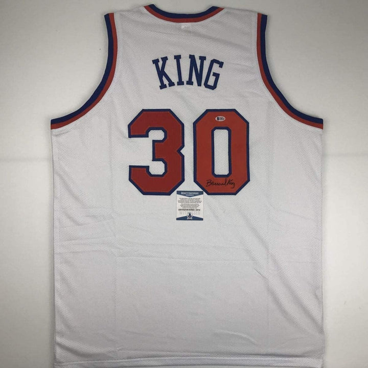 Autographed/Signed Bernard King New York White Jersey Beckett BAS COA