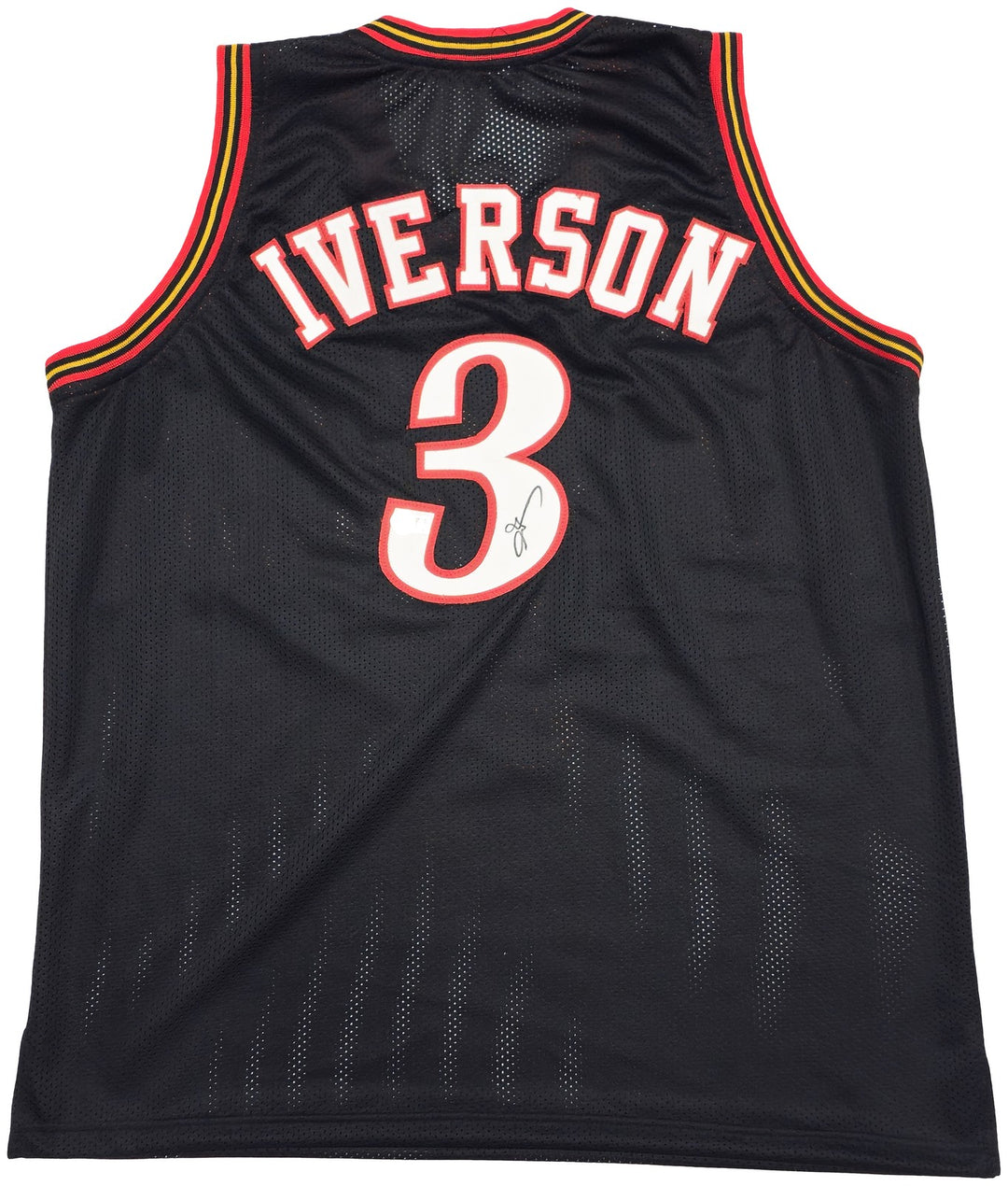 Philadelphia 76ers Allen Iverson Autographed Signed Black Jersey Beckett Wit