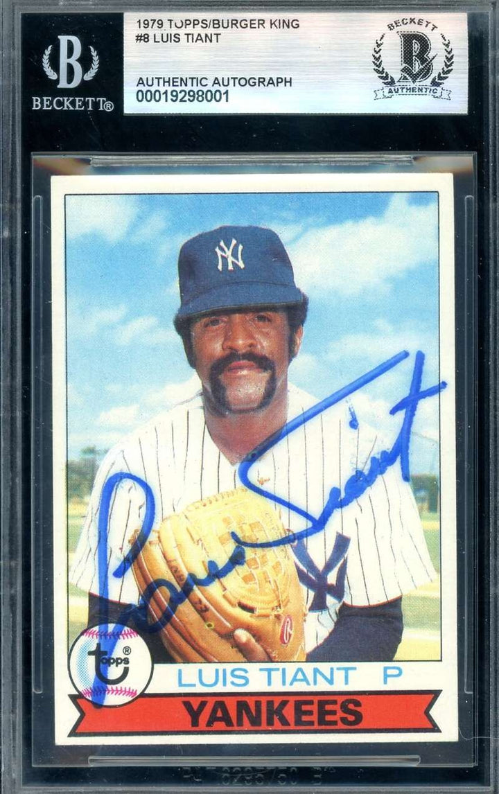 Luis Tiant Beckett BAS Signed 1979 Topps Burger King Autograph