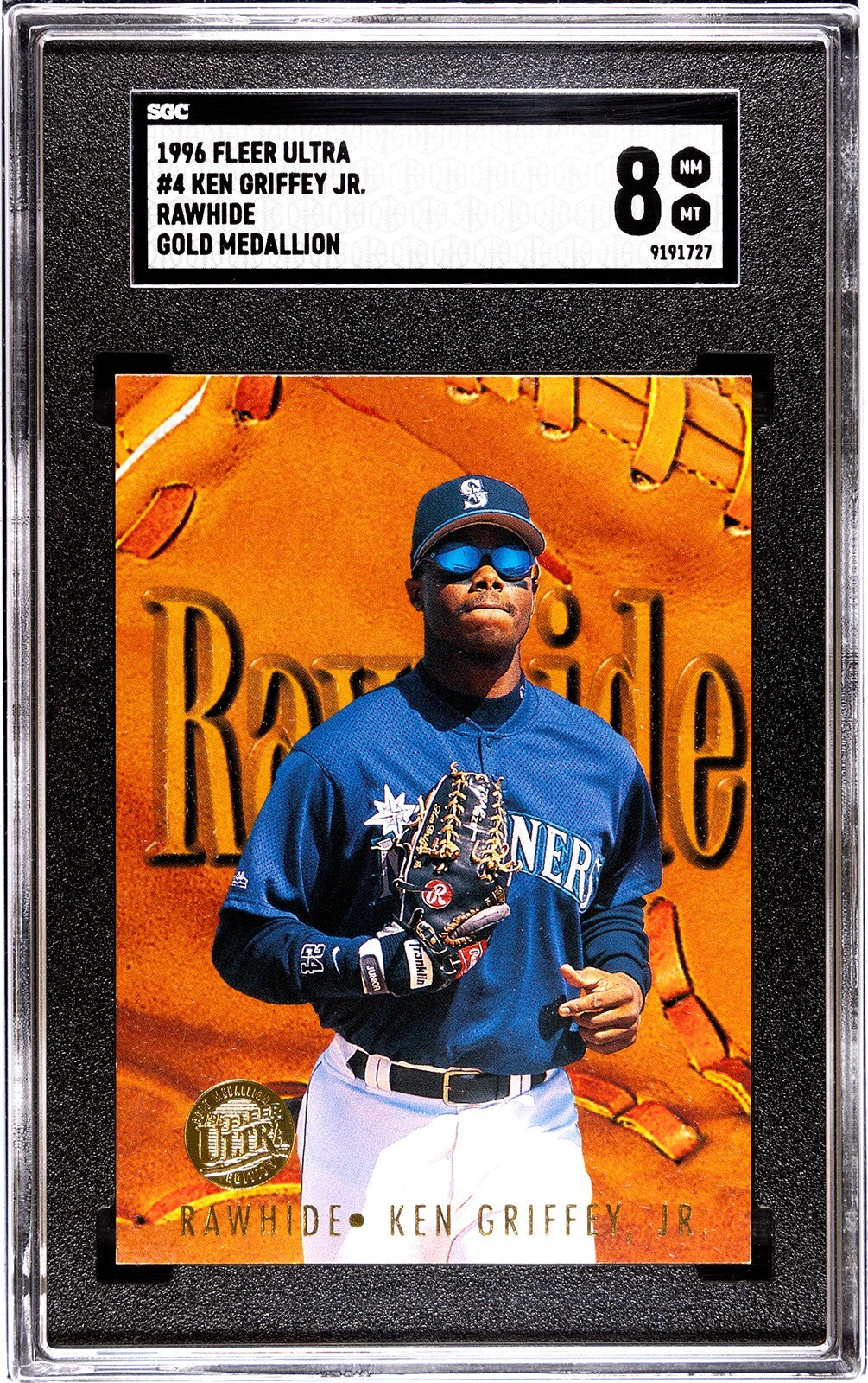 Ken Griffey, Jr. 1996 Fleer Ultra Rawhide Gold Medallion #4 -SGC Graded 8 NM-MT
