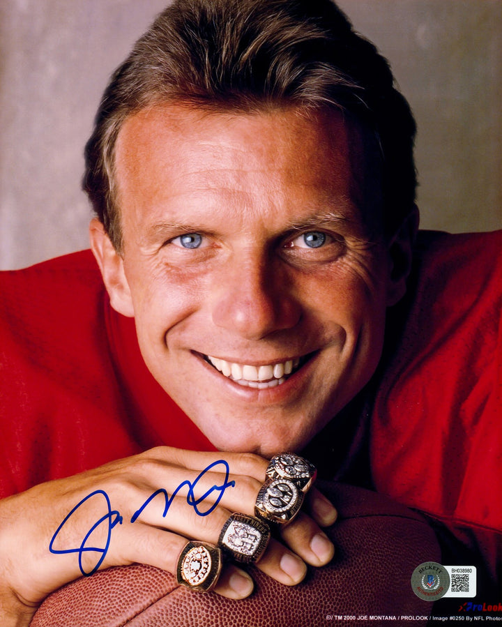 Joe Montana Signed 8x10 Photo San Francisco 49ers Beckett