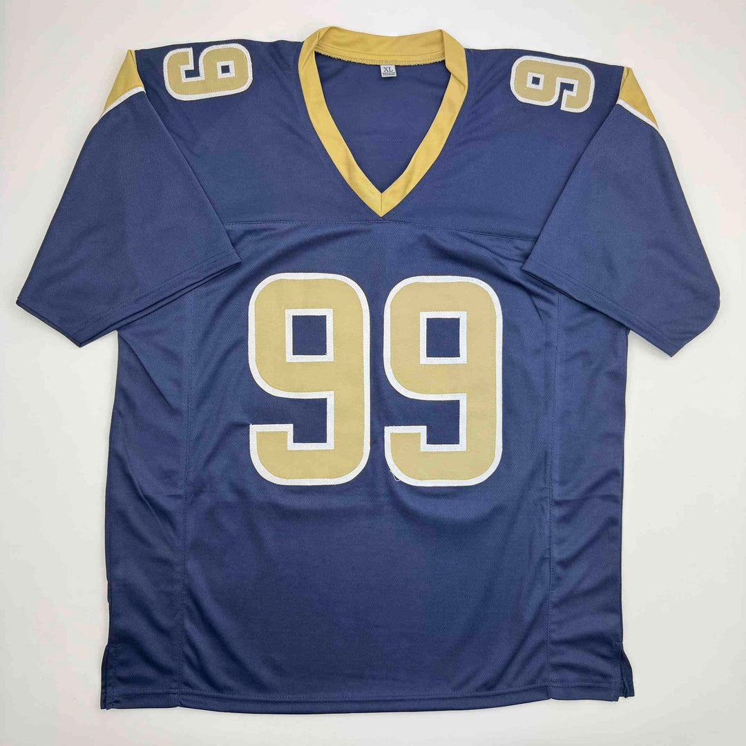 Autographed/Signed AARON DONALD Los Angeles LA Blue Jersey JSA COA Auto