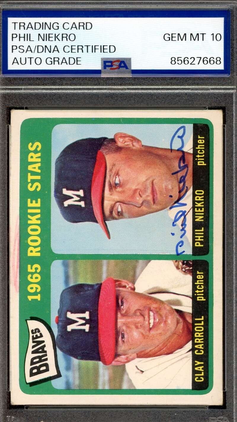 Phil Niekro Gem Mint 10 PSA DNA Signed 1965 Topps Rookie Autograph