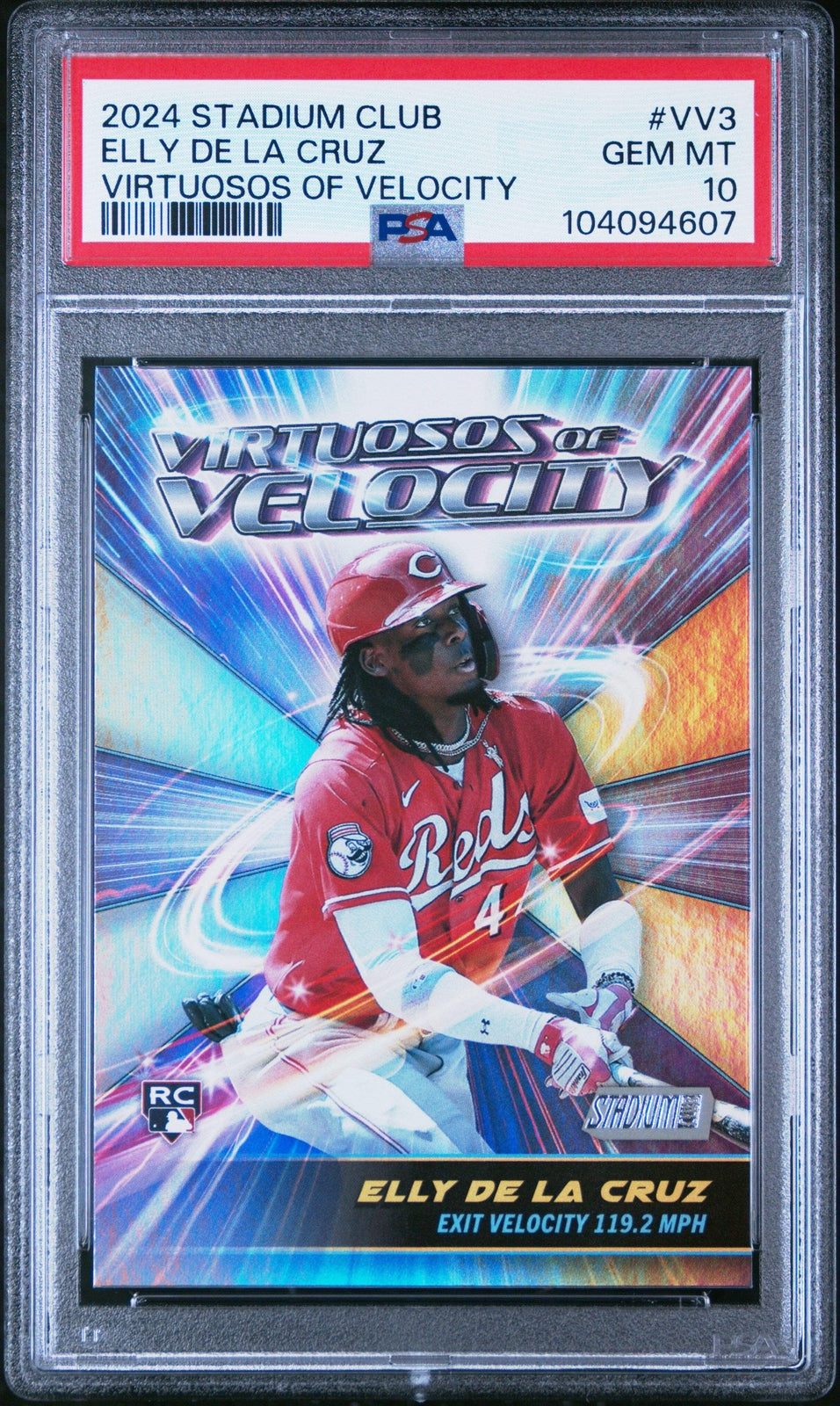 Graded 2024 Topps Stadium Club Elly De La Cruz #VV3 RC Baseball Card PSA 10