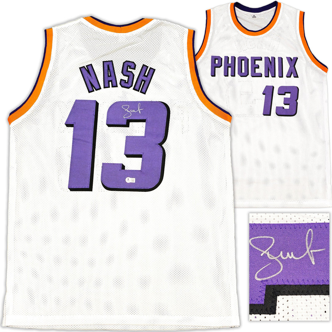 Phoenix Suns Steve Nash Autographed Signed White Jersey Beckett Witness