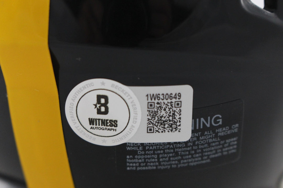 Jack Sawyer Autographed Pittsburgh Steelers Mini Helmet Beckett Witness 51654