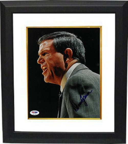 Denny Crum signed Louisville Cardinals Coaching 8x10 Photo Framed- PSA Hologram