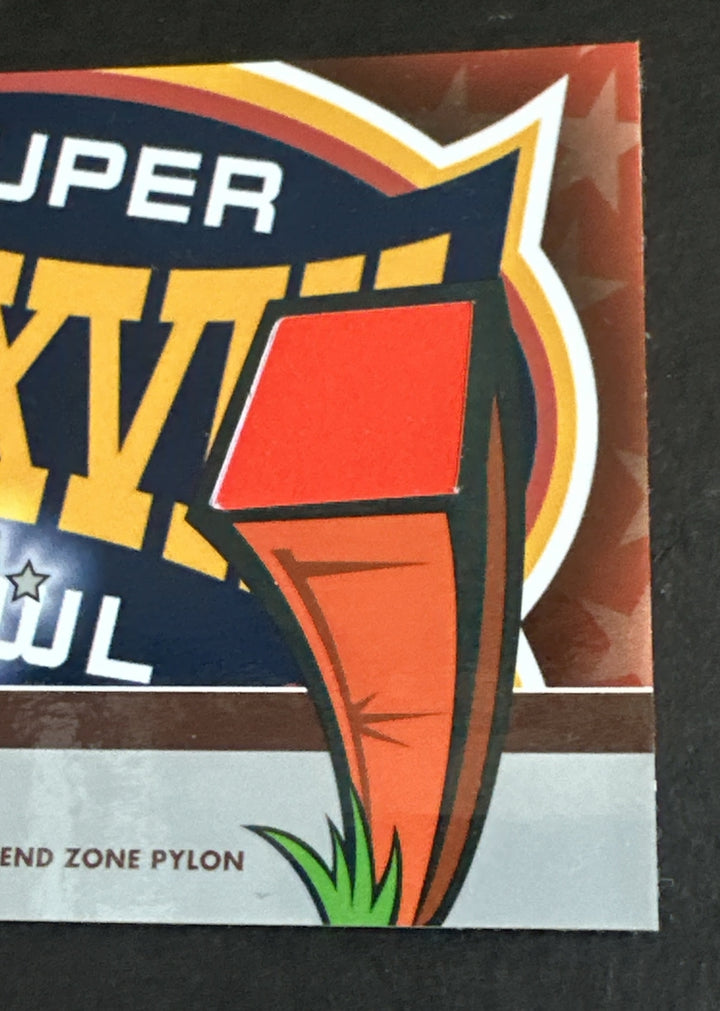2004 Topps Super Bowl XXXVIII Game Used End Zone Pylon Deshaun Foster Panthers