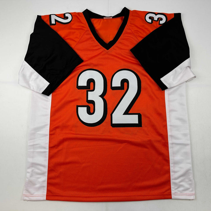 Autographed/Signed Rudi Johnson Cincinnati Orange Football Jersey JSA COA