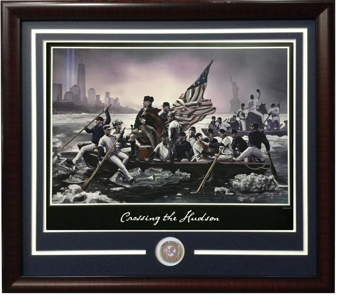 Ny Yankees Crossing The Hudson 16x20 photo framed Derek Jeter Mickey Mantle Ruth