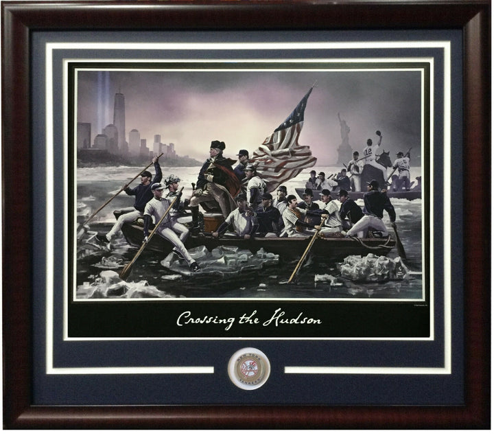 Ny Yankees Crossing The Hudson 16x20 photo framed Derek Jeter Mickey Mantle Ruth
