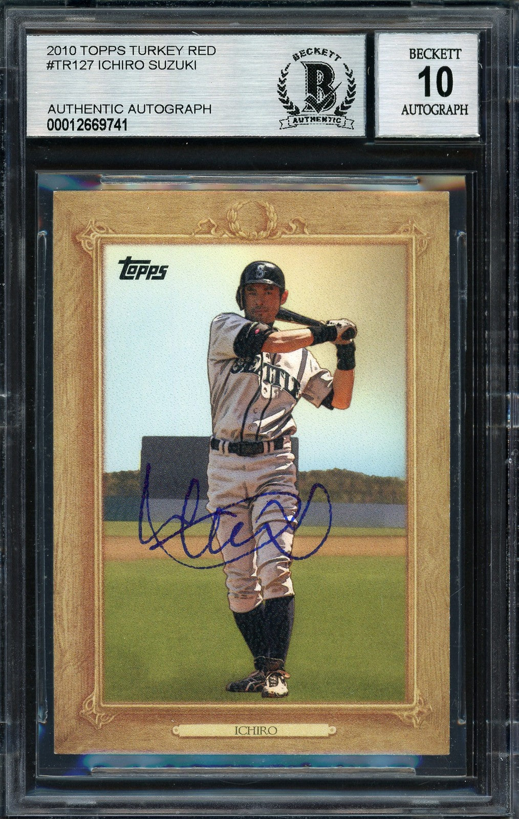 Ichiro Suzuki Signed 2010 Topps Turkey Red Card TR127 Mariners Auto 10 Beckett