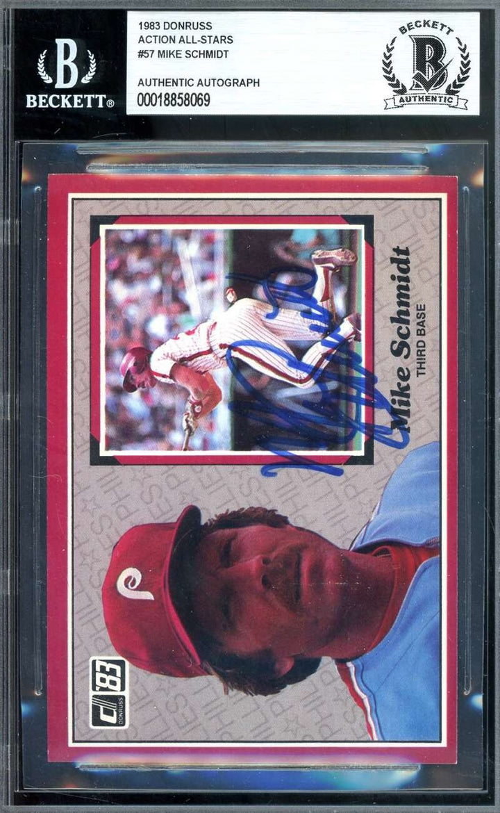Mike Schmidt Beckett BAS Signed 1983 Donruss Action All Stars Autograph