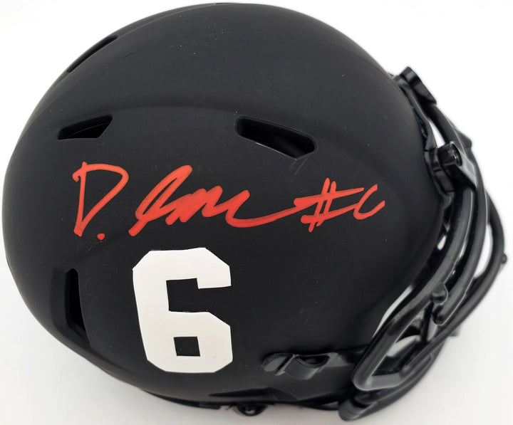 Devonta Smith Signed Alabama Crimson Tide Eclipse Black Speed Mini Helmet