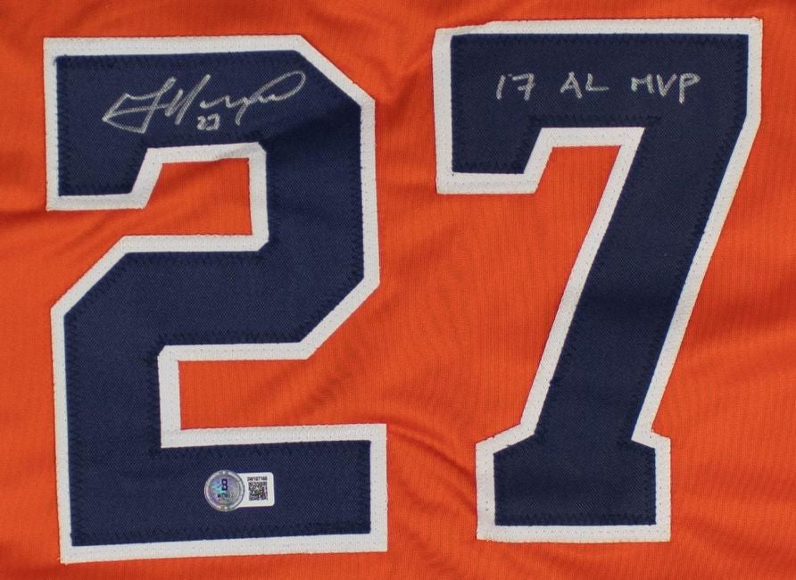 Jose Altuve Houston Signed Orange Baseball Jersey 17 AL MVP BAS
