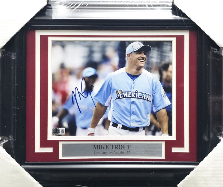 Mike Trout Signed Framed 8x10 Photo California Angels Beckett QR #BS36860