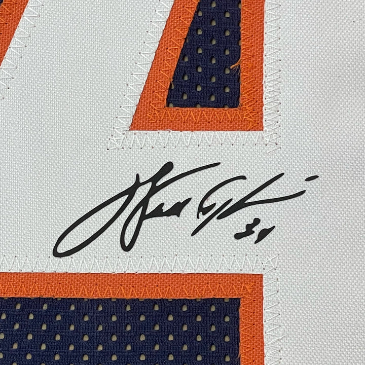 Framed Facsimile Autographed Walter Payton 33x42 Chicago Blue Reprint Jersey