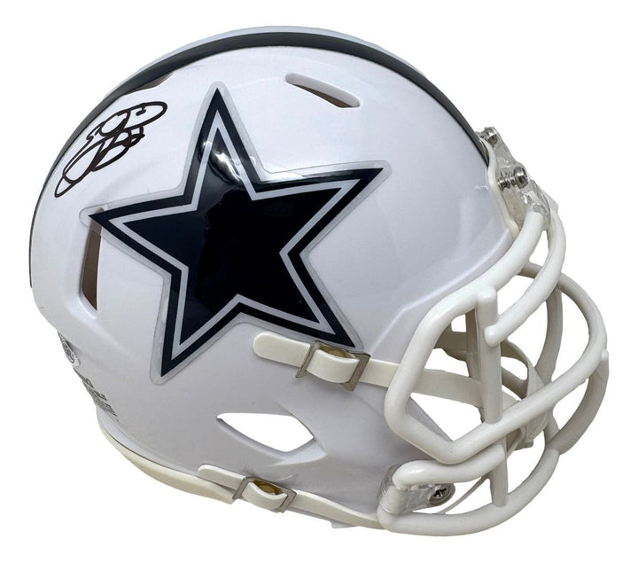 Emmitt Smith Signed Dallas Cowboys White Mini Speed Helmet JSA QR Hologram