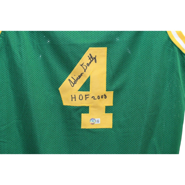 Adrian Dantley Autographed/Signed Pro Style Green Jersey Beckett 42610