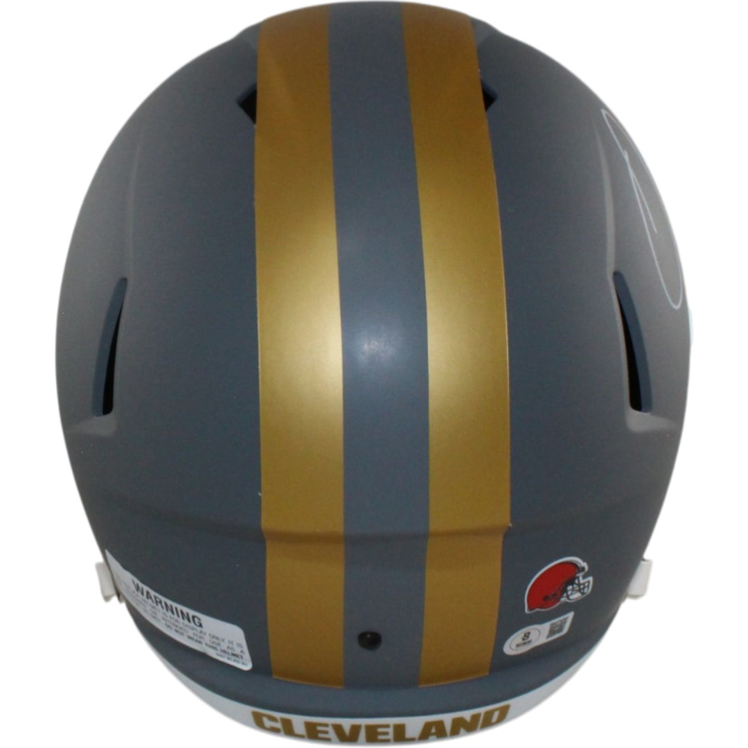 Quinshon Judkins Signed Cleveland Browns F/S Slate Helmet Beckett Witness 55161