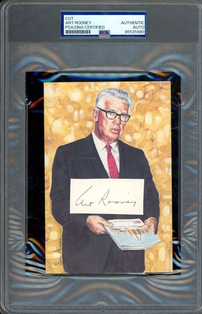 Art Rooney PSA DNA Signed Goal Line Art Card Cut GLAC Autograph